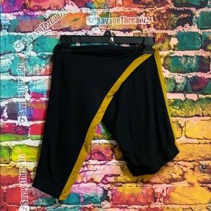 Plus Size Cotton Navy Blue Striped Leggings